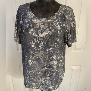 Silk top with abstract design